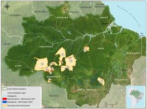 Mapa SAD outubro municipios 300x222 - Boletim do desmatamento da Amazônia Legal (outubro de 2015) SAD