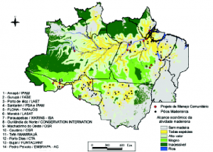 fig3 localizacao 300x215 - Manejo Florestal Comunitário na Amazônia Brasileira: situação atual, desafios e perspectivas