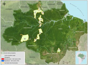 mapa sad munic critico 01 2016 bioma 300x222 - Boletim do desmatamento da Amazônia Legal (janeiro de 2016) SAD