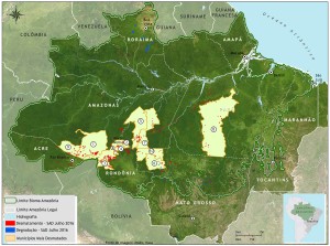 SAD julho 2016 municipios 300x223 - Boletim do desmatamento da Amazônia Legal (julho de 2016) SAD