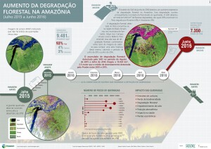 DegradacaoFlorestal jul 15ajun16 300x212 - Infográfico: Aumento da Degradação Florestal na Amazônia (julho 2015 a junho 2016)