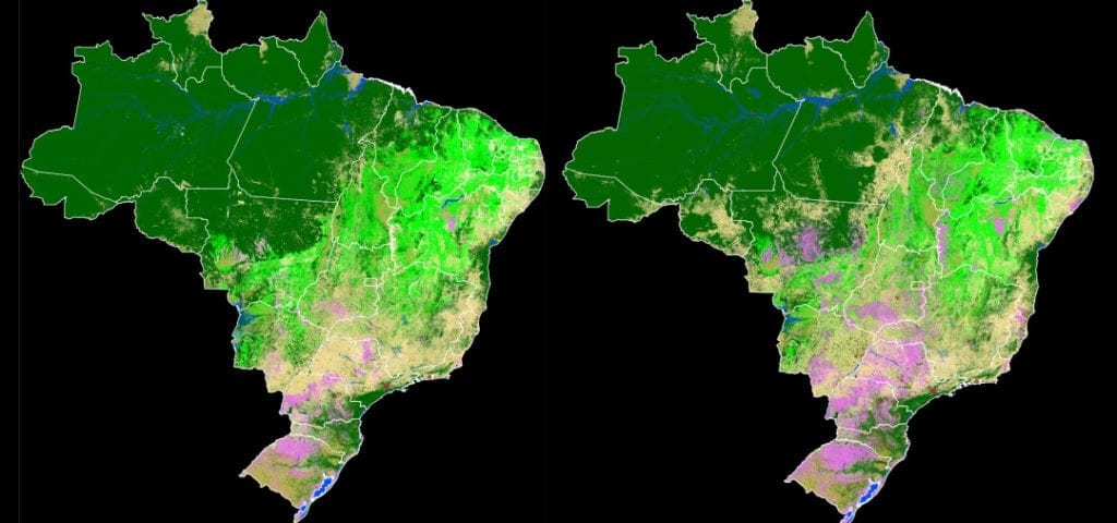 MapBiomas mapa 1024x480 - Projeto MapBiomas mapeia três décadas de mudanças na ocupação territorial do Brasil