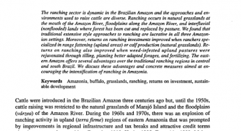 Ranching in the Brazilian Amazon in a national context: economics, policy and practice