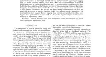 Pre-Logging liana cutting reduces liana regeneration in logging gaps in the Eastern Brazilian Amazon.