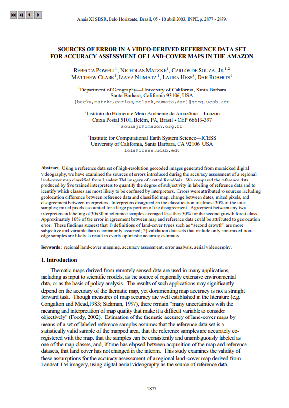 Sources of error in a video-derived reference data set for accuracy assessment of land-cover maps in the Amazon