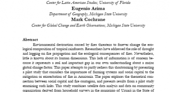 Wildifires in Amazonia: a pilot study examining the role of farming systems, social capital, and fire contagion