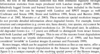 Mapping forest degradation in the Amazon region with Ikonos images.
