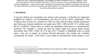 Sugestões para a aplicação da lei de crimes ambientais no setor florestal da Amazônia.