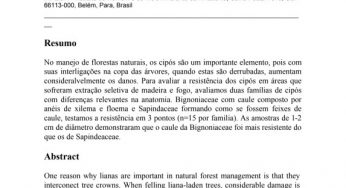 Propriedades mecânicas de cipós em áreas onde ocorreu exploração seletiva de madeira e fogo acidental em Conceptión, Bolívia