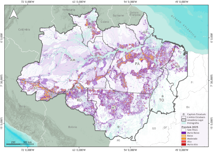 Captura de tela 2024 12 16 080747 - PrevisIA: inteligência artificial aponta 6,5 mil km² com risco de desmatamento na Amazônia em 2025