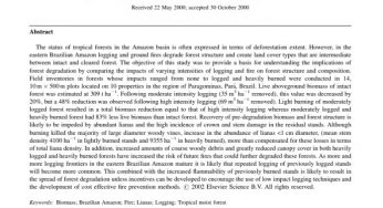 Degradation of forests through logging and fire in the eastern Brazilian Amazon