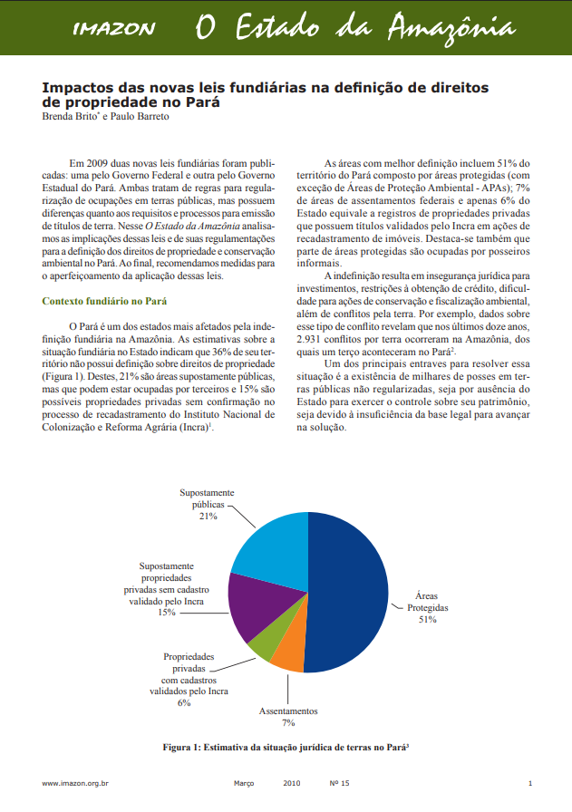 Impactos das novas leis fundiárias na definição de direitos de propriedade no Pará